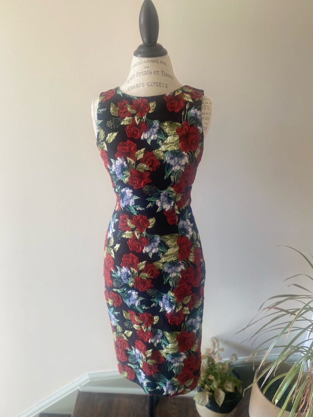 Marciano Rose-Core Tapestry style Modern Regency Wedding guest Grad Midi Dress🌹